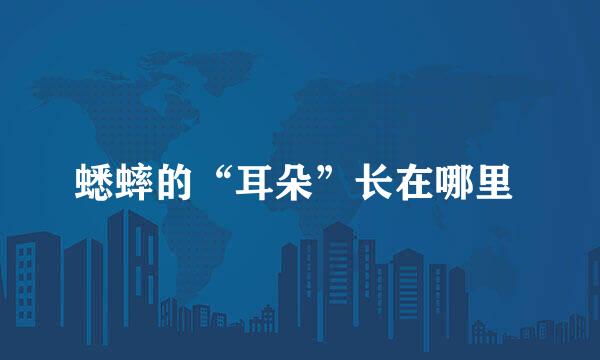 蟋蟀的“耳朵”长在哪里 