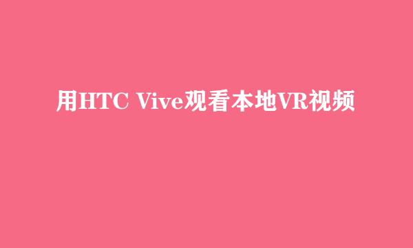 用HTC Vive观看本地VR视频