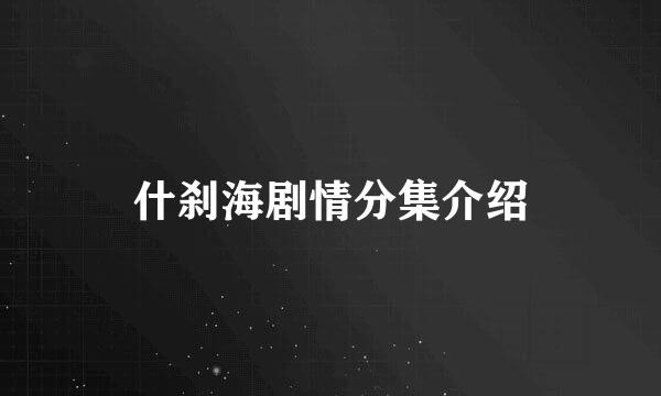 什刹海剧情分集介绍