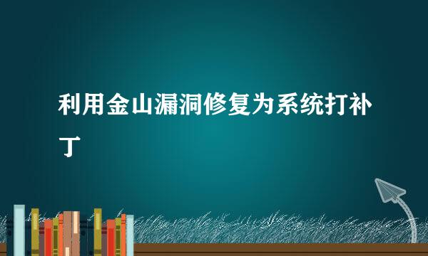 利用金山漏洞修复为系统打补丁