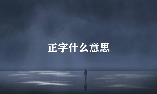 正字什么意思
