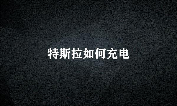 特斯拉如何充电