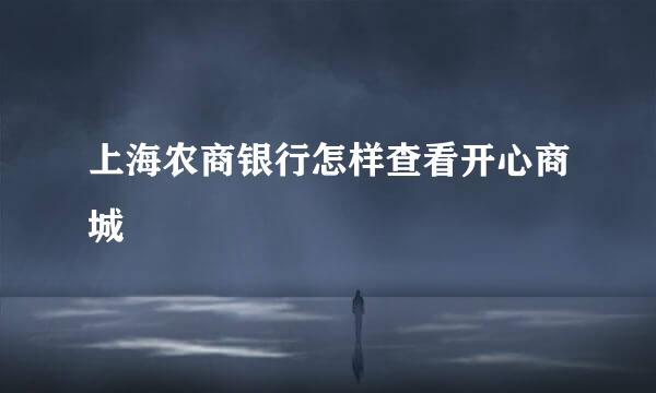 上海农商银行怎样查看开心商城