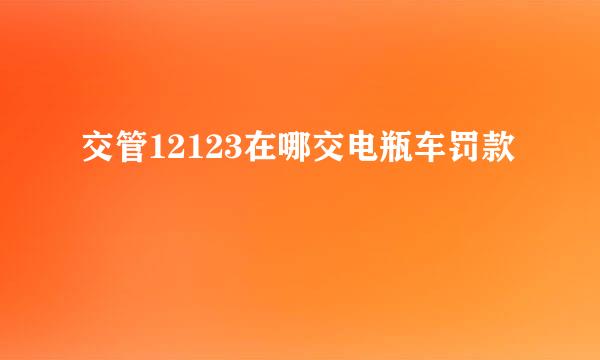 交管12123在哪交电瓶车罚款