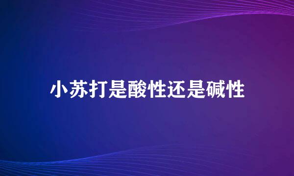 小苏打是酸性还是碱性