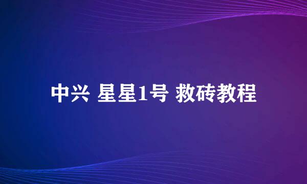 中兴 星星1号 救砖教程