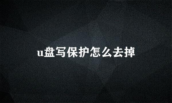 u盘写保护怎么去掉