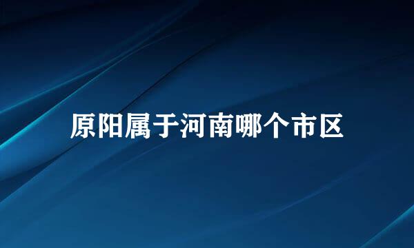 原阳属于河南哪个市区