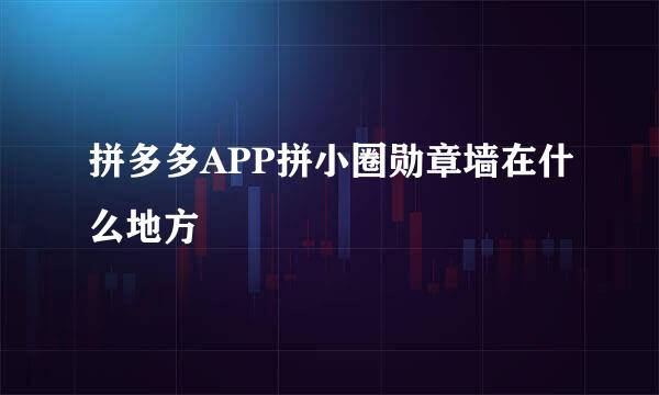 拼多多APP拼小圈勋章墙在什么地方