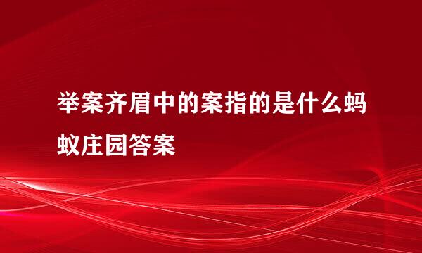 举案齐眉中的案指的是什么蚂蚁庄园答案