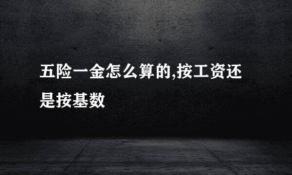 五险一金怎么算的,按工资还是按基数