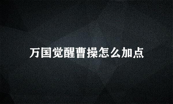 万国觉醒曹操怎么加点