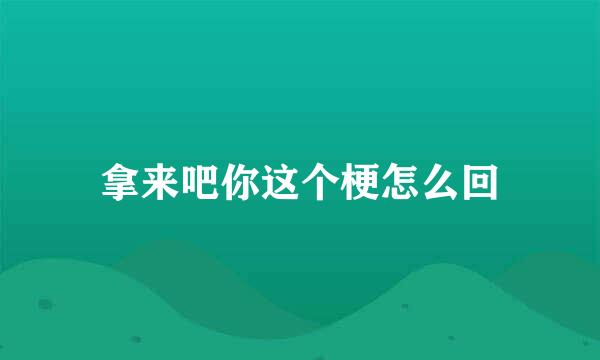 拿来吧你这个梗怎么回