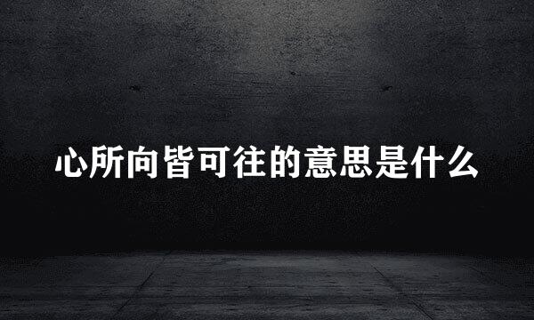 心所向皆可往的意思是什么