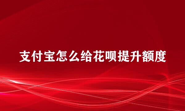 支付宝怎么给花呗提升额度