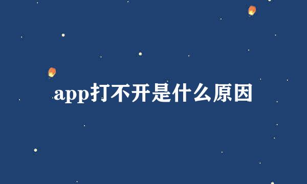 app打不开是什么原因