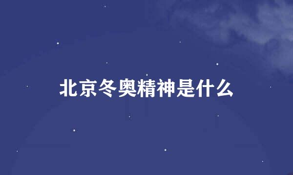 北京冬奥精神是什么