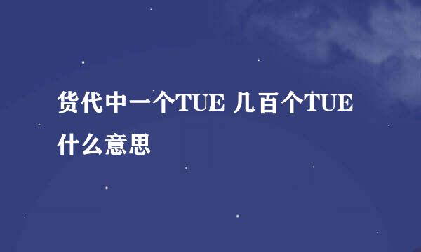 货代中一个TUE 几百个TUE什么意思