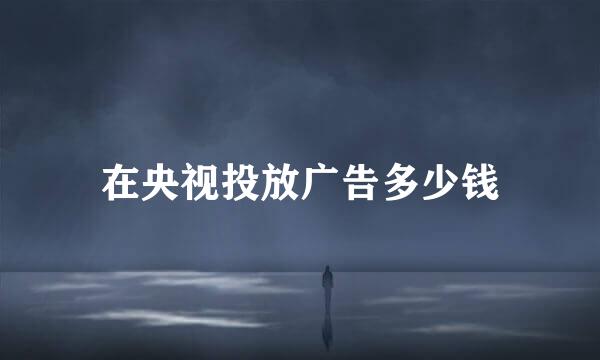 在央视投放广告多少钱