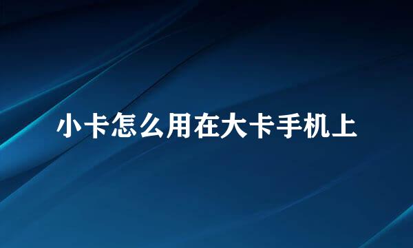 小卡怎么用在大卡手机上