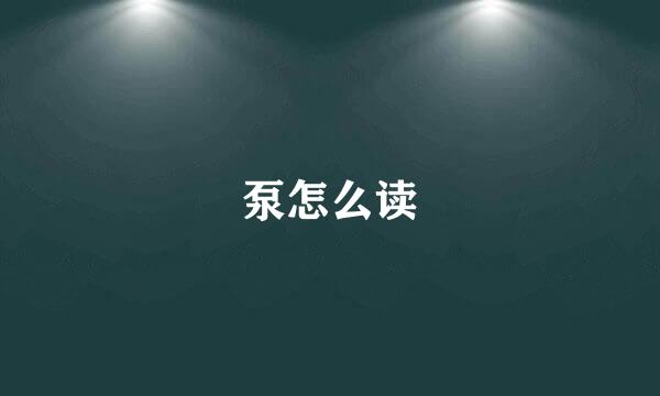 泵怎么读