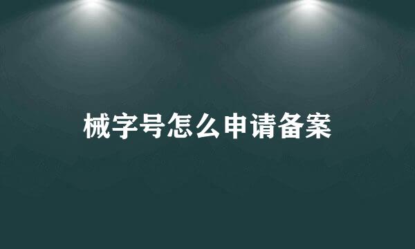 械字号怎么申请备案