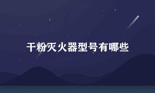 干粉灭火器型号有哪些