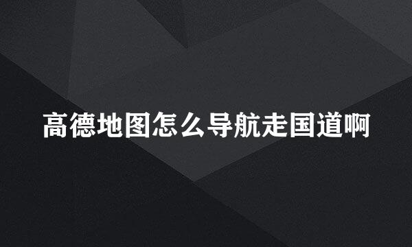 高德地图怎么导航走国道啊