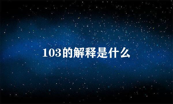 103的解释是什么