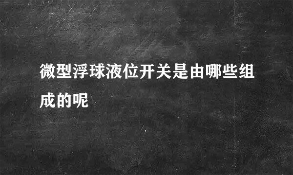 微型浮球液位开关是由哪些组成的呢