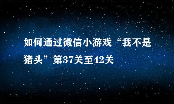 如何通过微信小游戏“我不是猪头”第37关至42关
