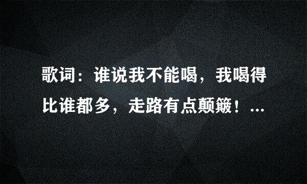 歌词：谁说我不能喝，我喝得比谁都多，走路有点颠簸！是哪一首歌