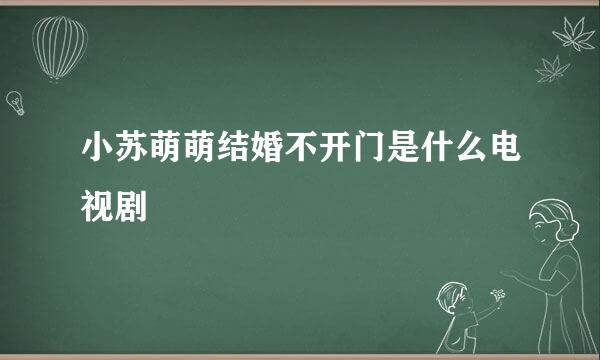 小苏萌萌结婚不开门是什么电视剧