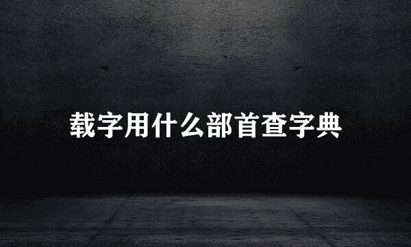 载字用什么部首查字典
