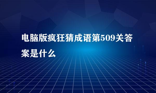 电脑版疯狂猜成语第509关答案是什么