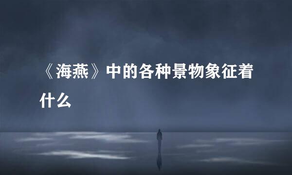 《海燕》中的各种景物象征着什么