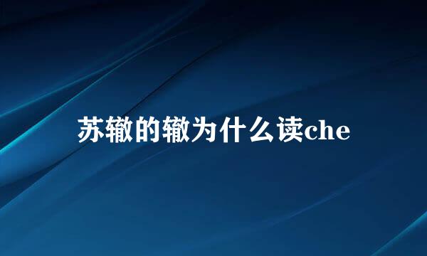 苏辙的辙为什么读che