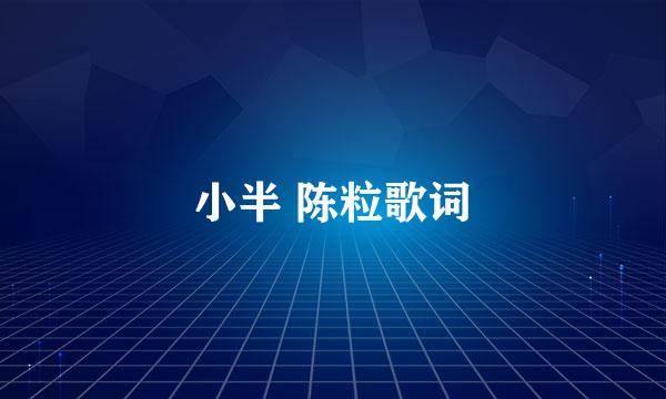 小半 陈粒歌词