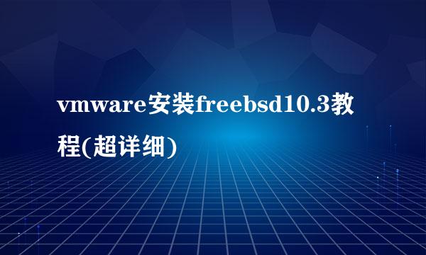 vmware安装freebsd10.3教程(超详细)