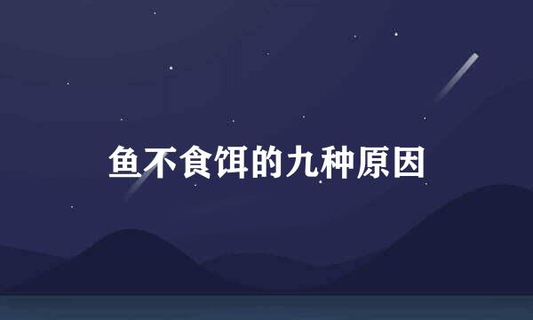 鱼不食饵的九种原因