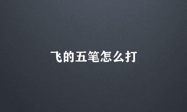 飞的五笔怎么打