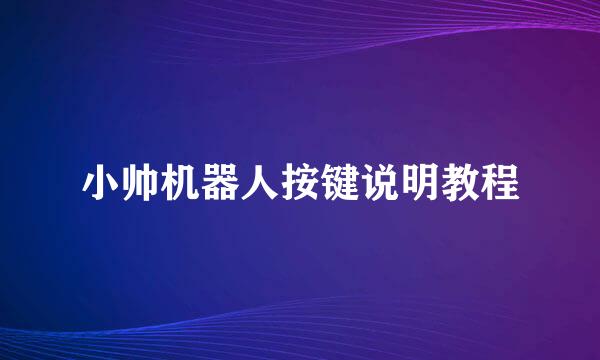 小帅机器人按键说明教程