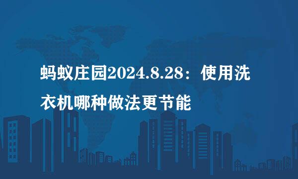 蚂蚁庄园2024.8.28：使用洗衣机哪种做法更节能