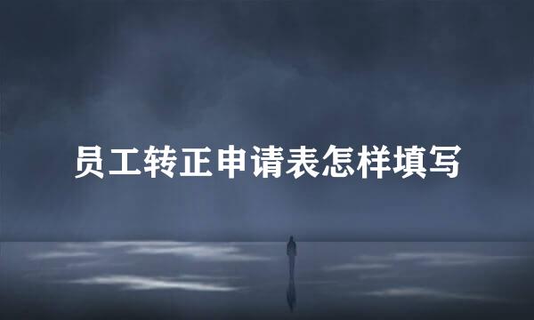 员工转正申请表怎样填写