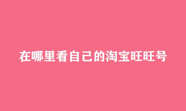 在哪里看自己的淘宝旺旺号