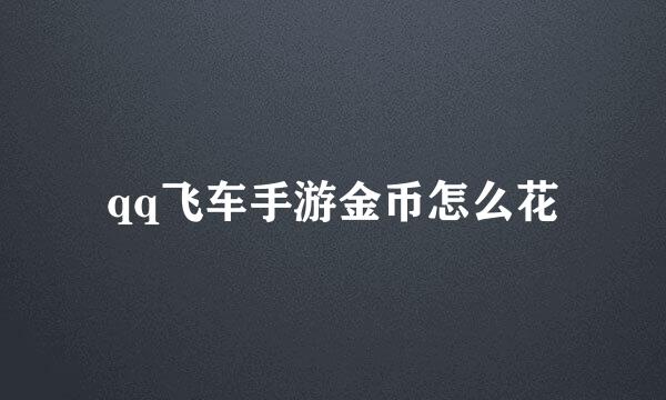 qq飞车手游金币怎么花
