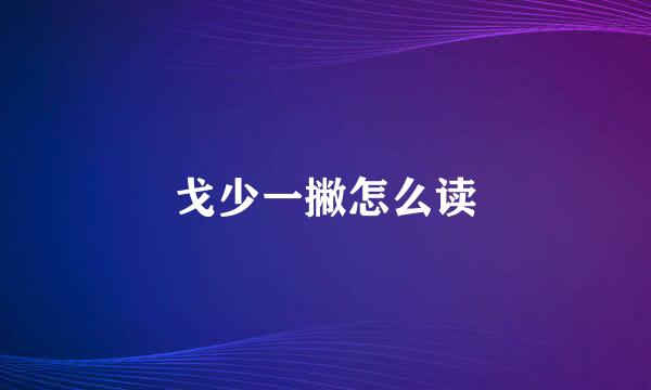 戈少一撇怎么读