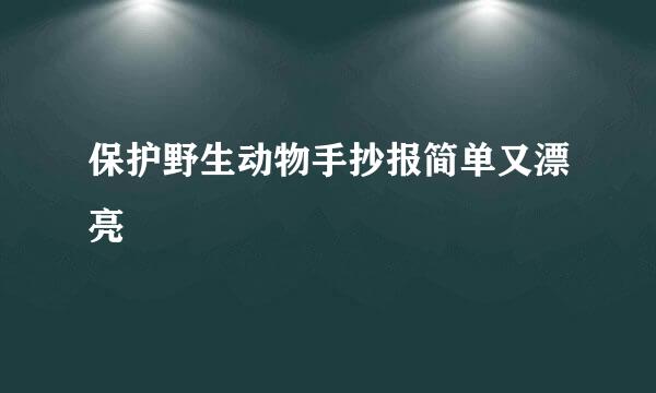 保护野生动物手抄报简单又漂亮