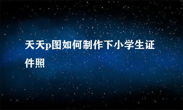 天天p图如何制作下小学生证件照