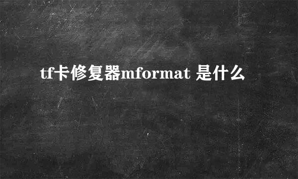 tf卡修复器mformat 是什么